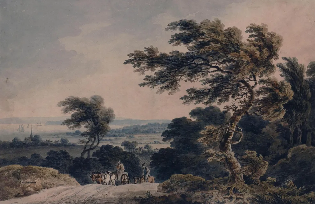 Near Totnes, Devonshire, by Serres, watercolor, 1778