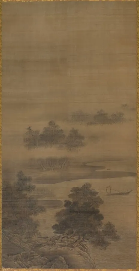 Returning Sails off a Distant Shore, from Eight Views of Xiao-Xiang, by Sesshū Tōyō, unspecified