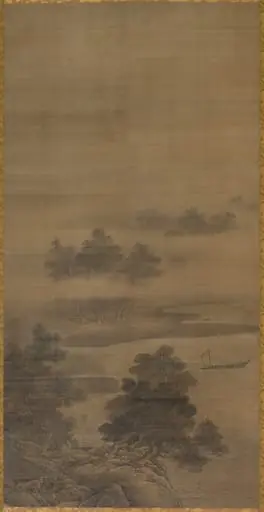 Returning Sails off a Distant Shore, from Eight Views of Xiao-Xiang, by Sesshū Tōyō