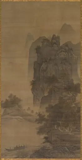Sunset Glow over a Fishing Village, from Eight Views of Xiao-Xiang, by Sesshū Tōyō