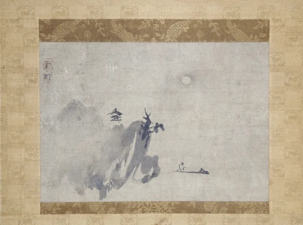 Landscape in Moonlight, by Sesson Shūkei, unspecified, 1550