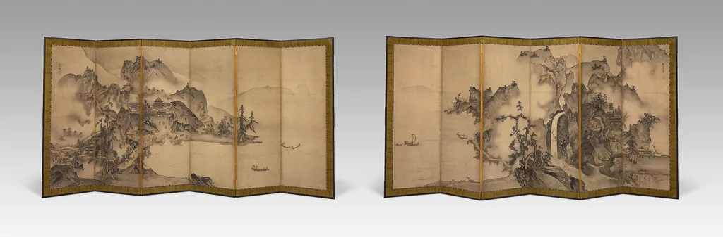 Landscape of the Four Seasons, by Sesson Shūkei, unspecified, 1550