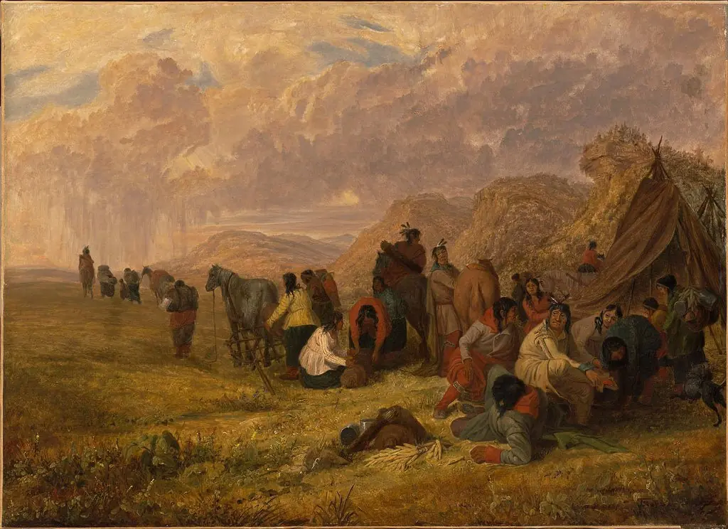 Sioux Indians Breaking Up Camp, by Seth Eastman