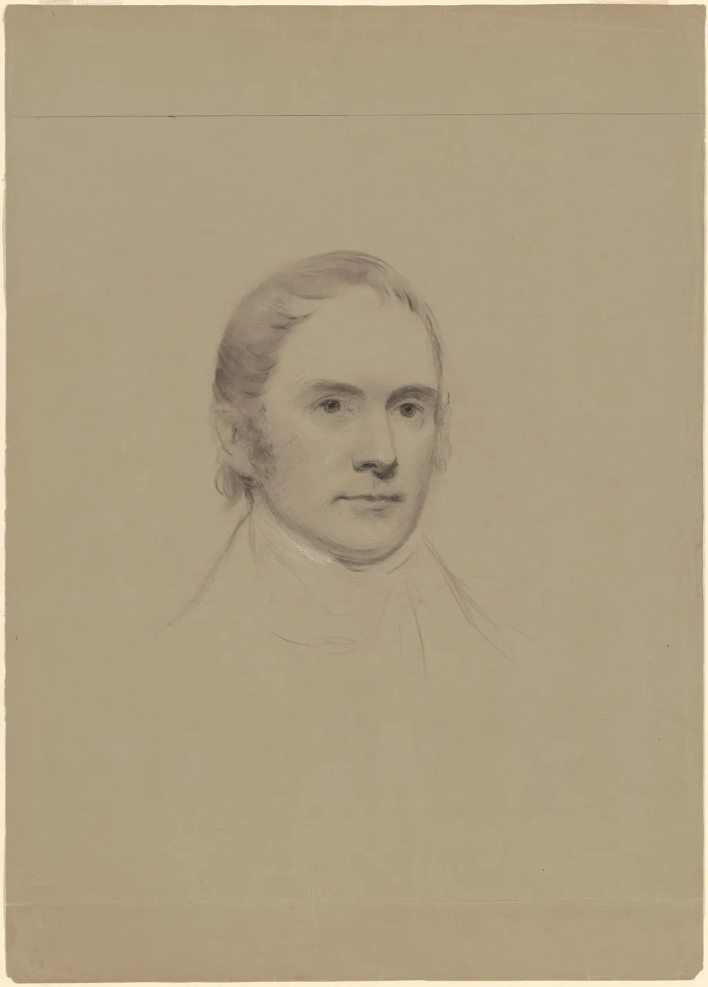 Head of a Man, by Seth Wells Cheney, charcoal