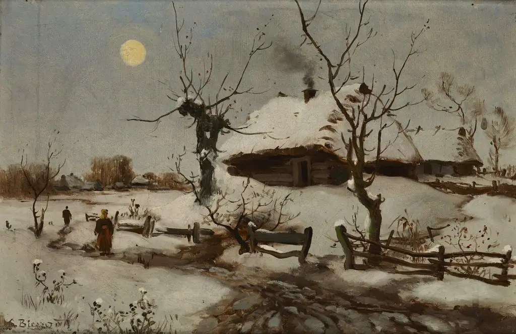 Cottages in Snow, by Seweryn Bieszczad