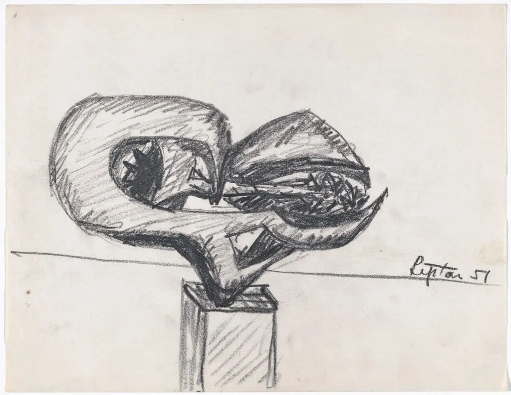 Untitled, by Seymour Lipton, crayon, 1951