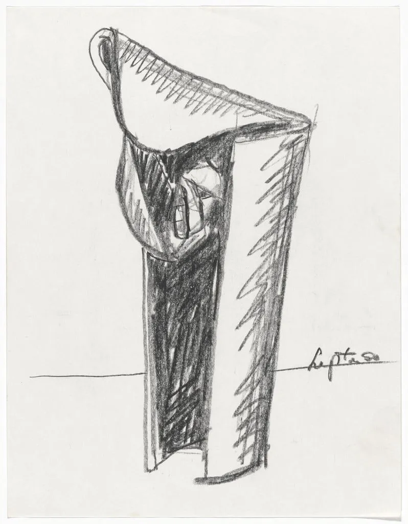 Untitled, by Seymour Lipton, crayon, 1950