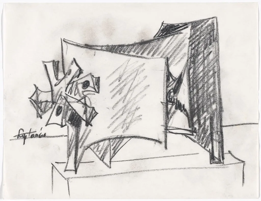 Untitled, by Seymour Lipton, crayon, 1960