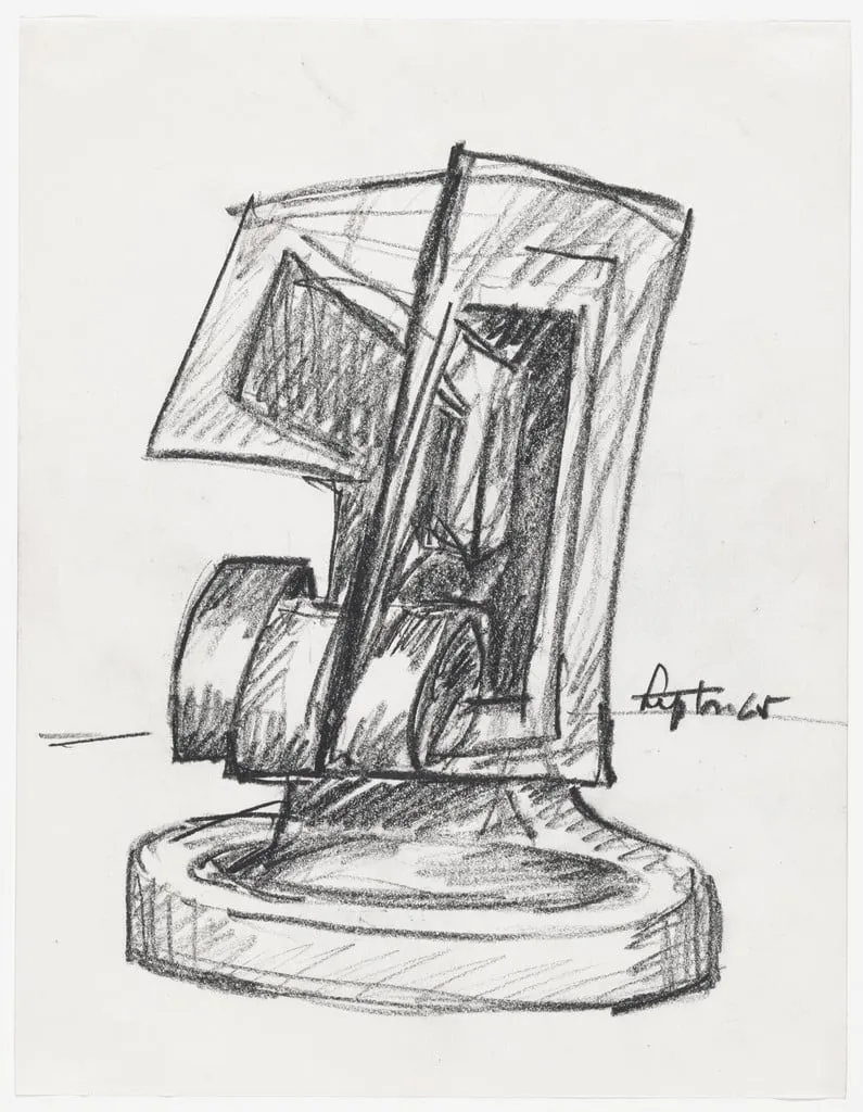 Untitled, by Seymour Lipton, crayon, 1965