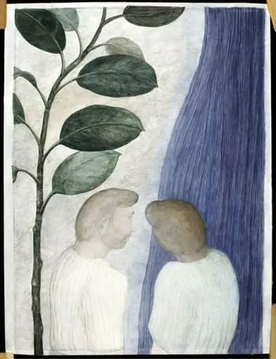 Plant and Curtain, by Shakuntala Kulkarni
