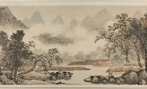 Clouds over the River before Rain 溪雲欲雨圖, by Shen Zhou