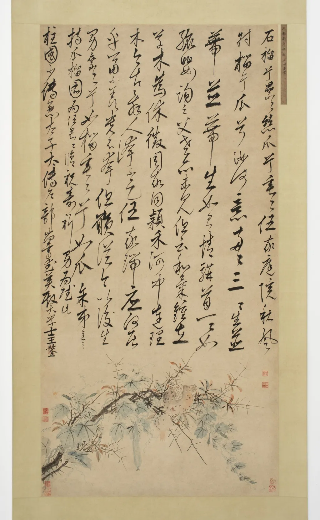 Ode to the Pomegranate and Melon Vine, by Shen Zhou, unspecified, 1506