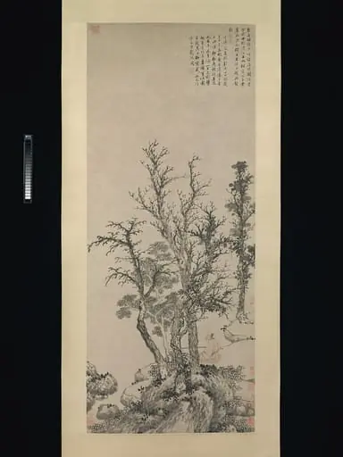 明  沈周  秋林閒釣圖  軸|Silent fisherman in an autumn wood