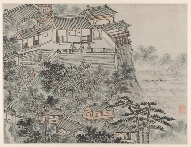 The Five Sages Terrace, from Twelve Views of Tiger Hill, Suzhou