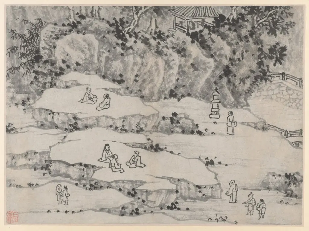 The Nodding Stone Terrace, Tiger Hill, and the Thousand-Man Seat, from Twelve Views of Tiger Hill, Suzhou, by Shen Zhou