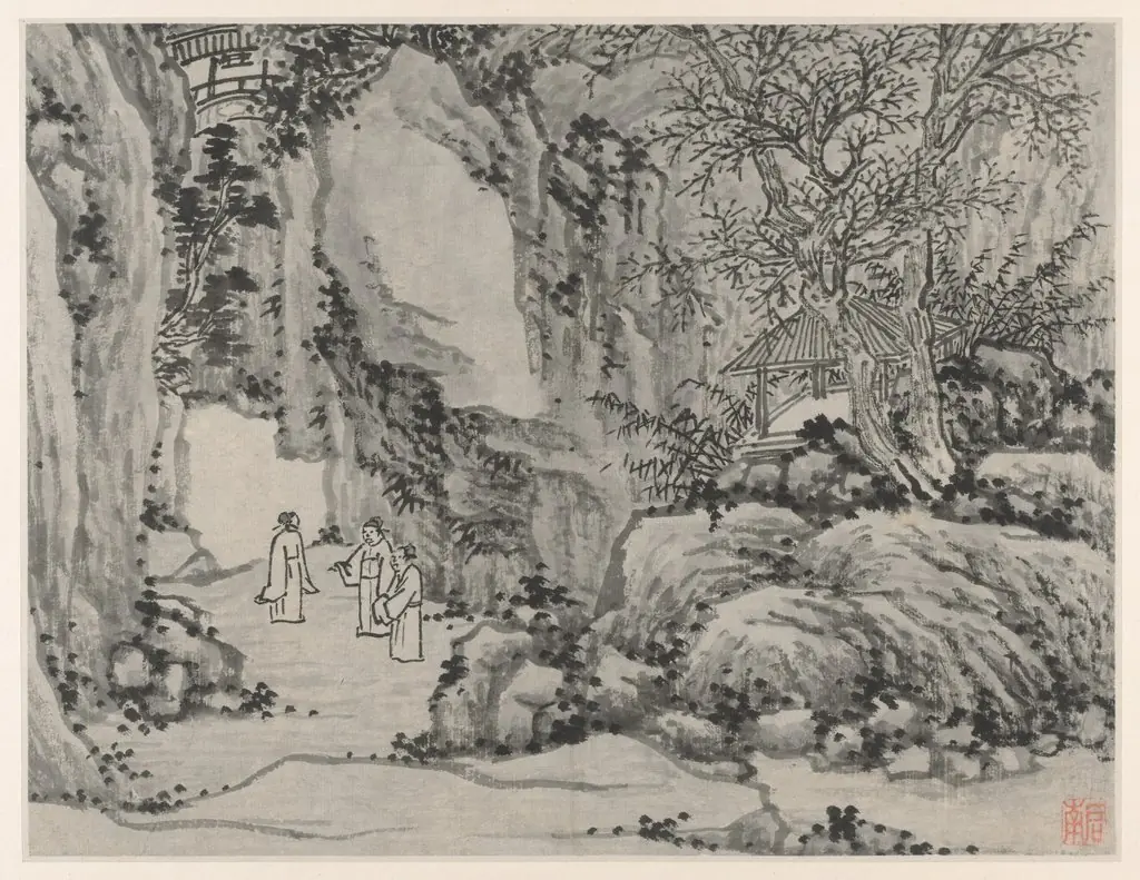 The Sword Spring, Tiger Hill, from Twelve Views of Tiger Hill, Suzhou, by Shen Zhou