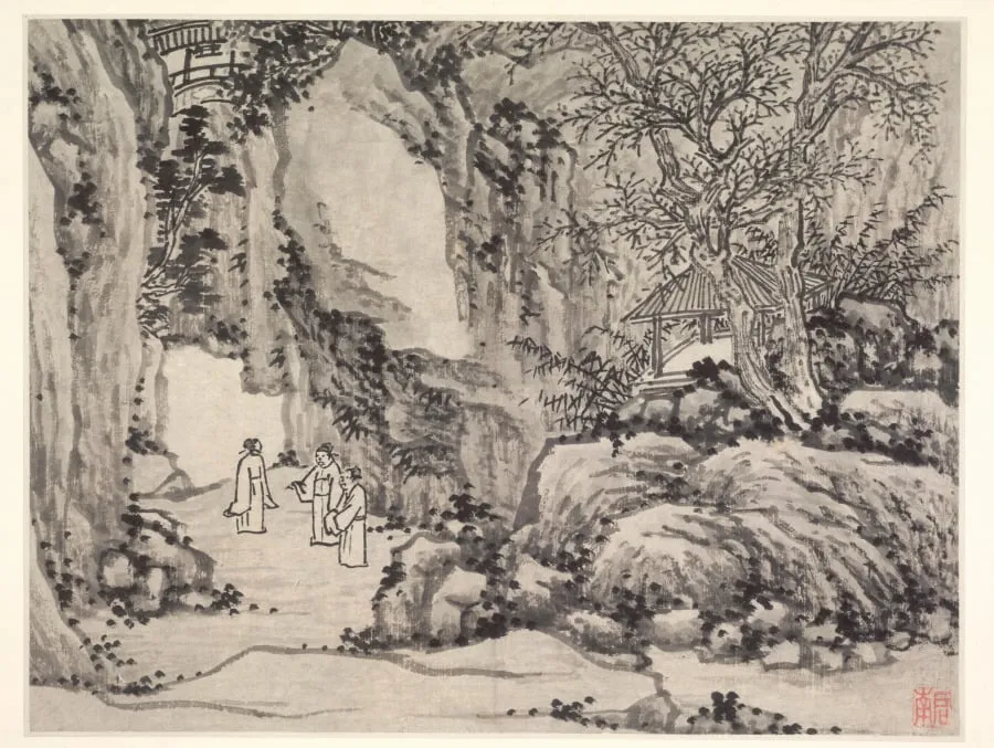 The Sword Spring, Tiger Hill, from Twelve Views of Tiger Hill, Suzhou, by Shen Zhou, unspecified, 1490