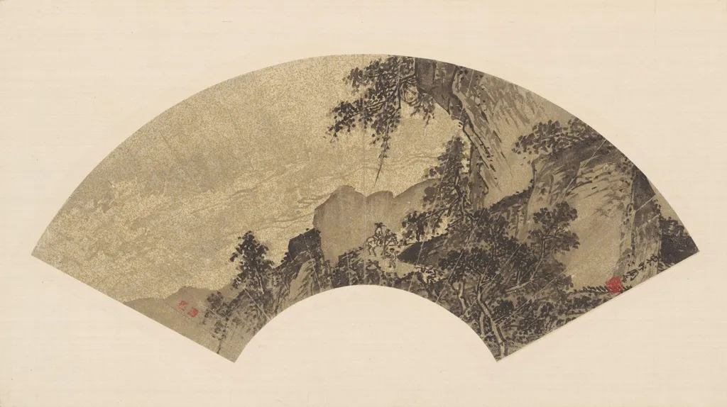 Travellers Among Mountains, by Shen Zhou, paint, 1450