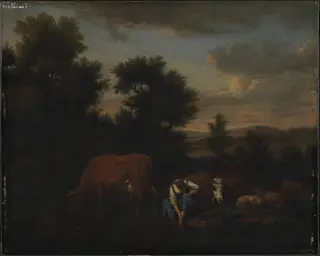 Shepherdess with Cattle