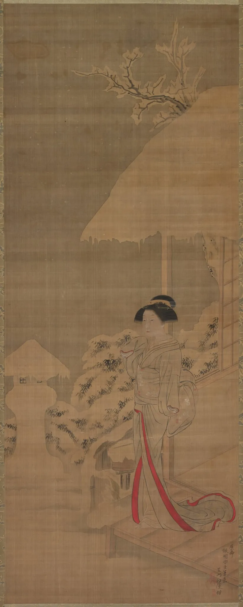 Beauty (Bijin) in the Snow, by Shiba Kōkan, unspecified, 1796