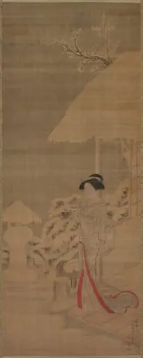 Beauty (Bijin) in the Snow, by Shiba Kōkan