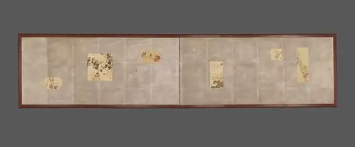 花鳥図風炉先屏風|Folding Screen for Tea Ceremony with Six Bird-and-Flower Paintings