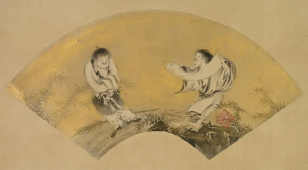 Hanshan and Shide (Kanzan and Jittoku), by Shikibu Terutada