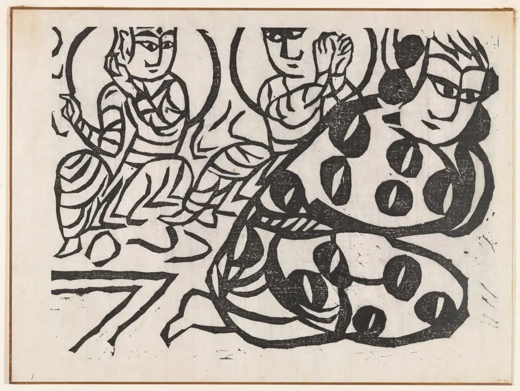 Untitled, by Shiko Munakata, ink, 1940