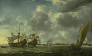 Ships in the River Maas off Rotterdam