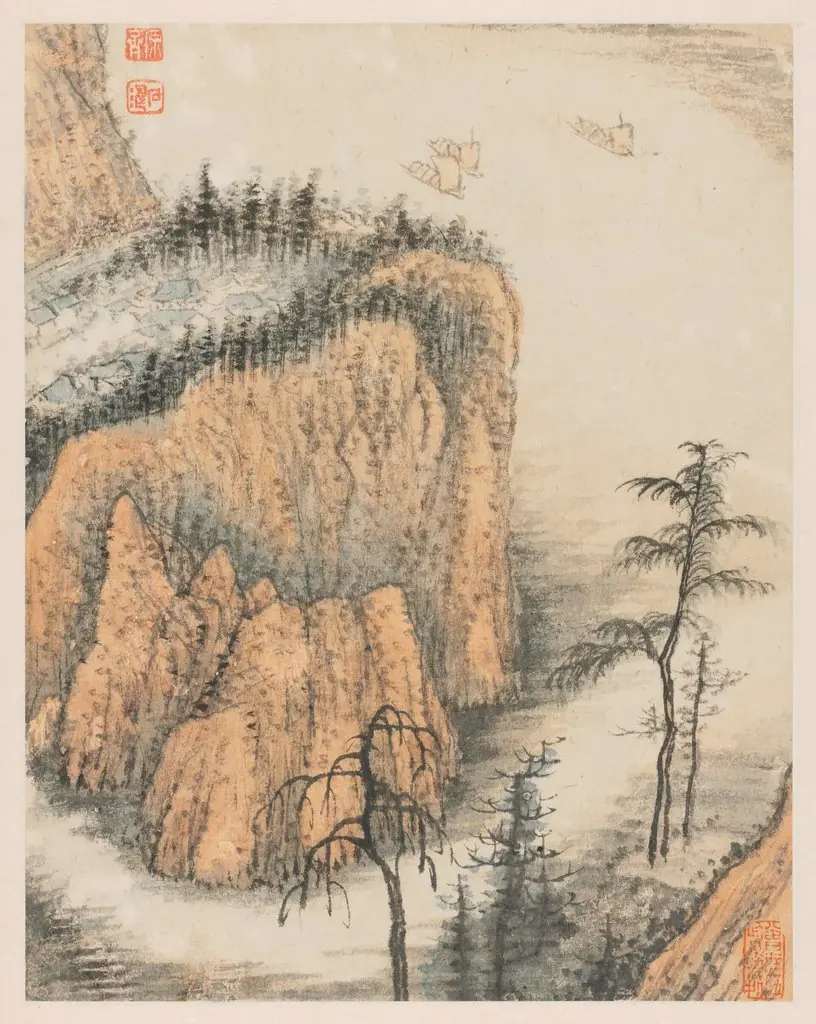 Reminiscences of Qinhuai River, by Shitao