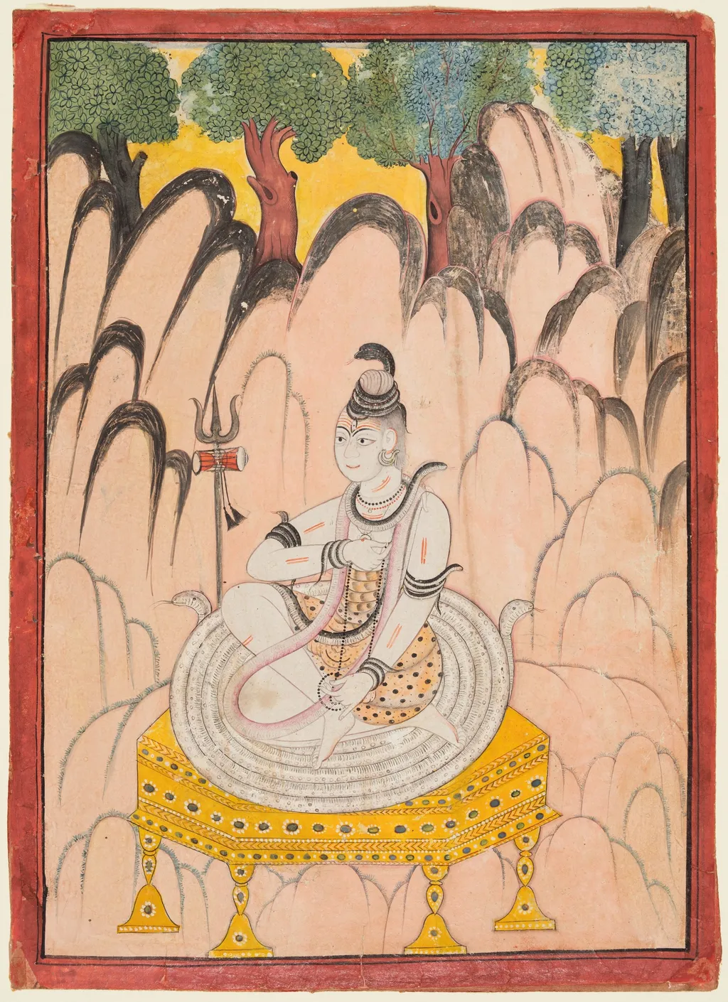 Shiva Seated on a Throne in a Landscape, unspecified, 1760