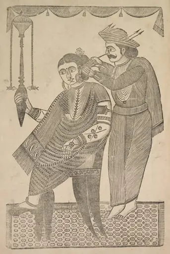 A Barber Cleaning the Ear of a Courtesan