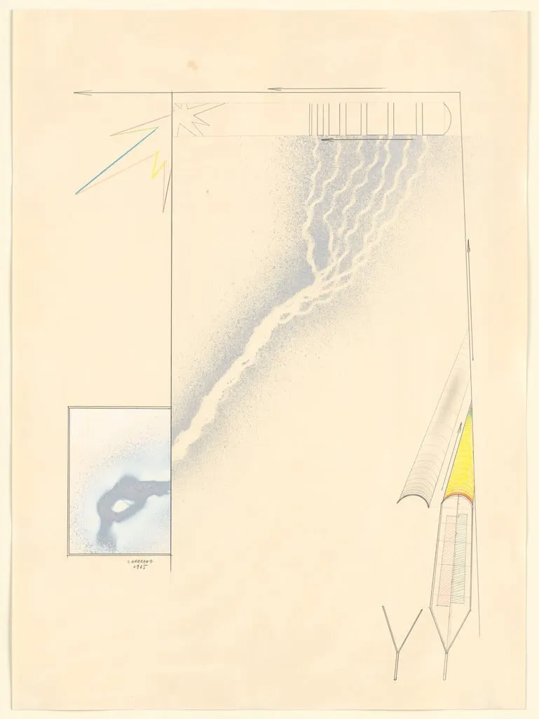 Untitled, by Shusaku Arakawa, graphite, 1965