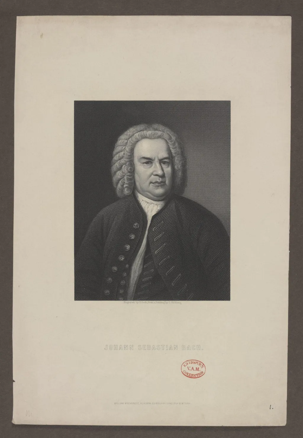 Johann Sebastian Bach, by Sichlong, L, 1819