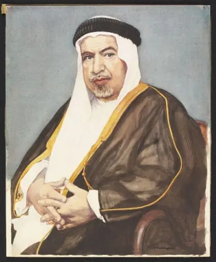 Portrait of Sheikh Abdallah al Salem, Ruler of Kuwait, by Sidney Tushingham