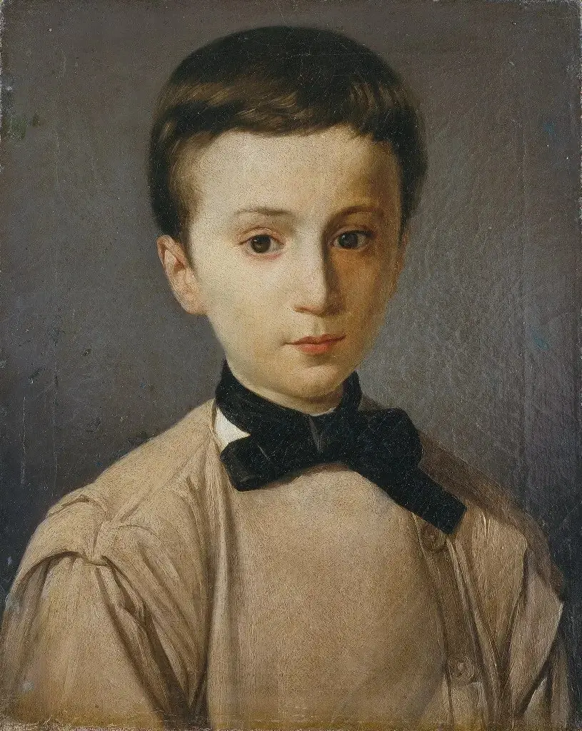 Portrait of his brother Ettore as a child, by Silvestro Lega