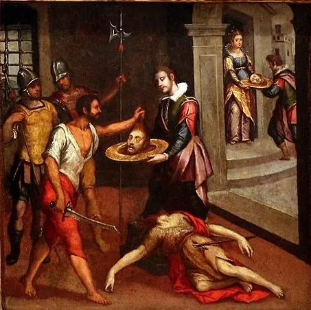 Martyrdom of St John the Baptist, by Simão Rodrigues, oil, 1596