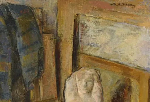 Natura statica cu sculptura, by Simion A. Iuca