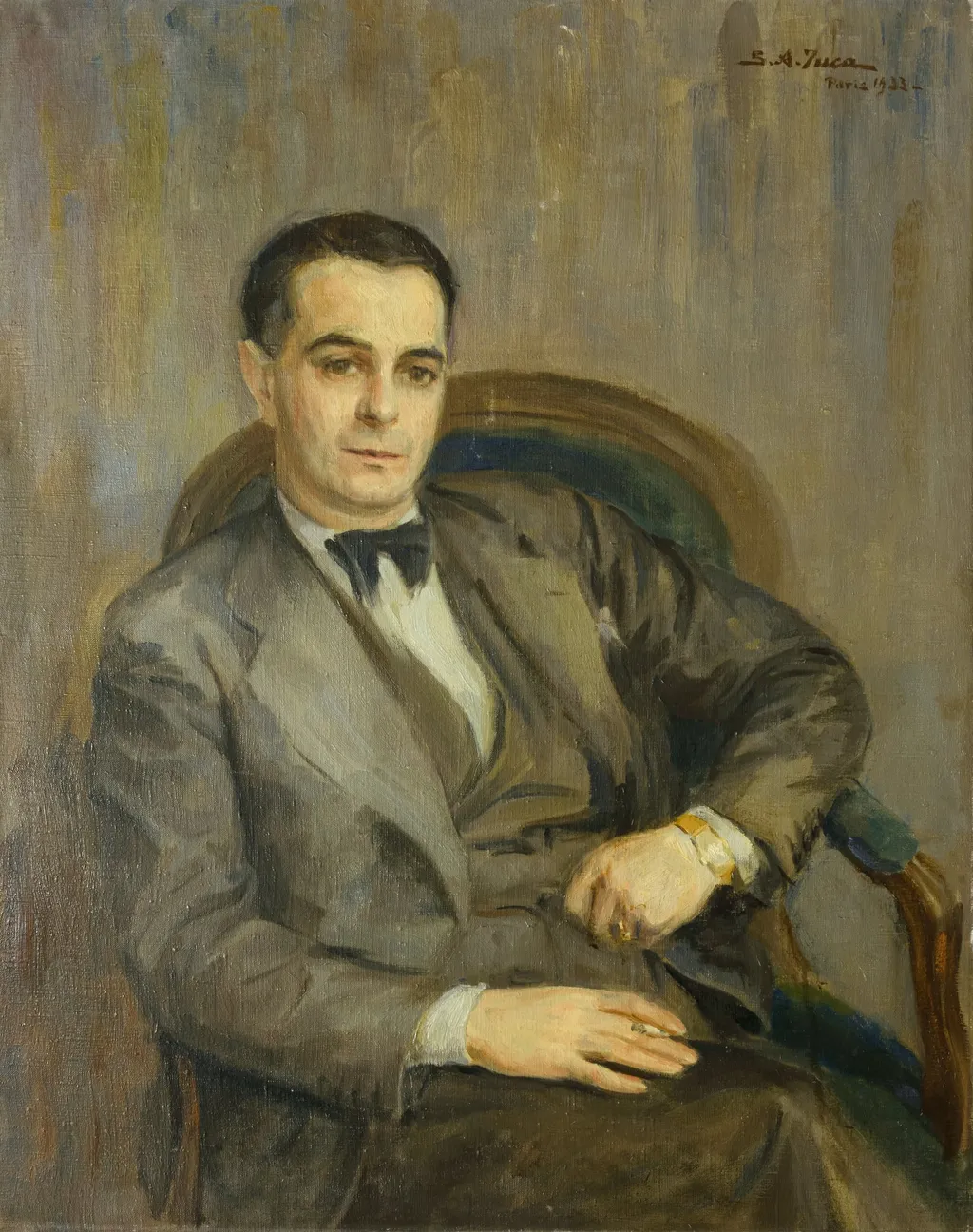 Portret de bărbat, by Simion A. Iuca, 1933