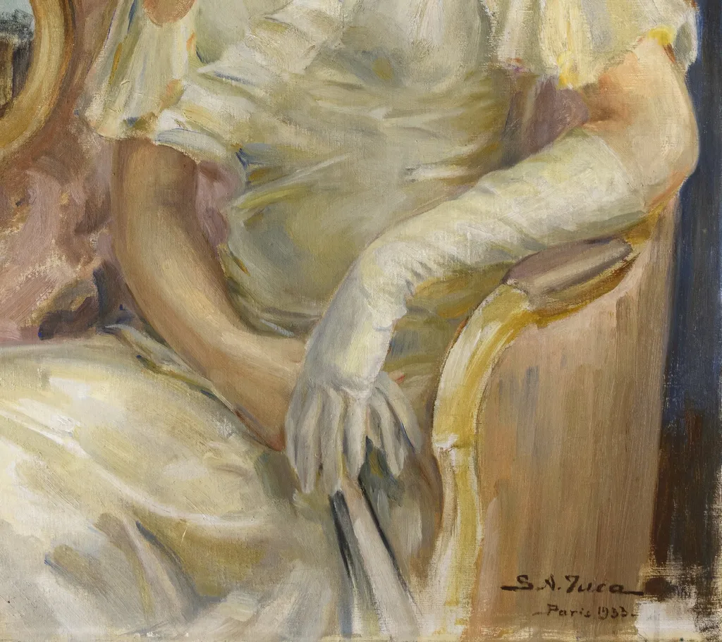 Rochia albă – Portretul doamnei Costes, by Simion A. Iuca, unspecified, 1933