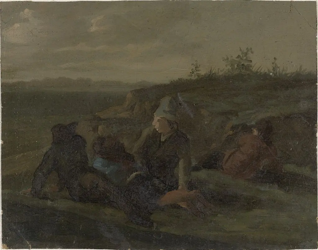 Resting Countrymen in a Meadow, by Simon Andreas Krausz