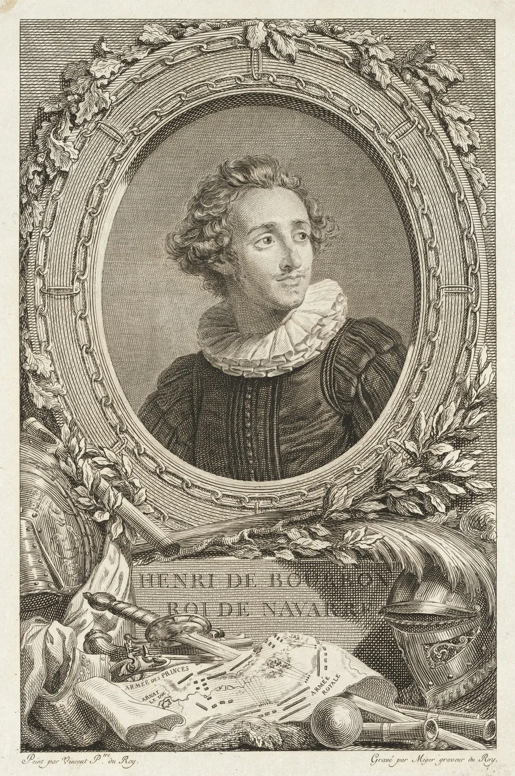 Henri de Bourbon, Roi de Navarre, by Simon Charles Miger, ink, 1786