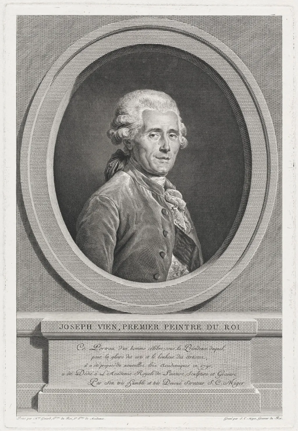 Joseph Vien, by Simon Charles Miger, ink, 1790