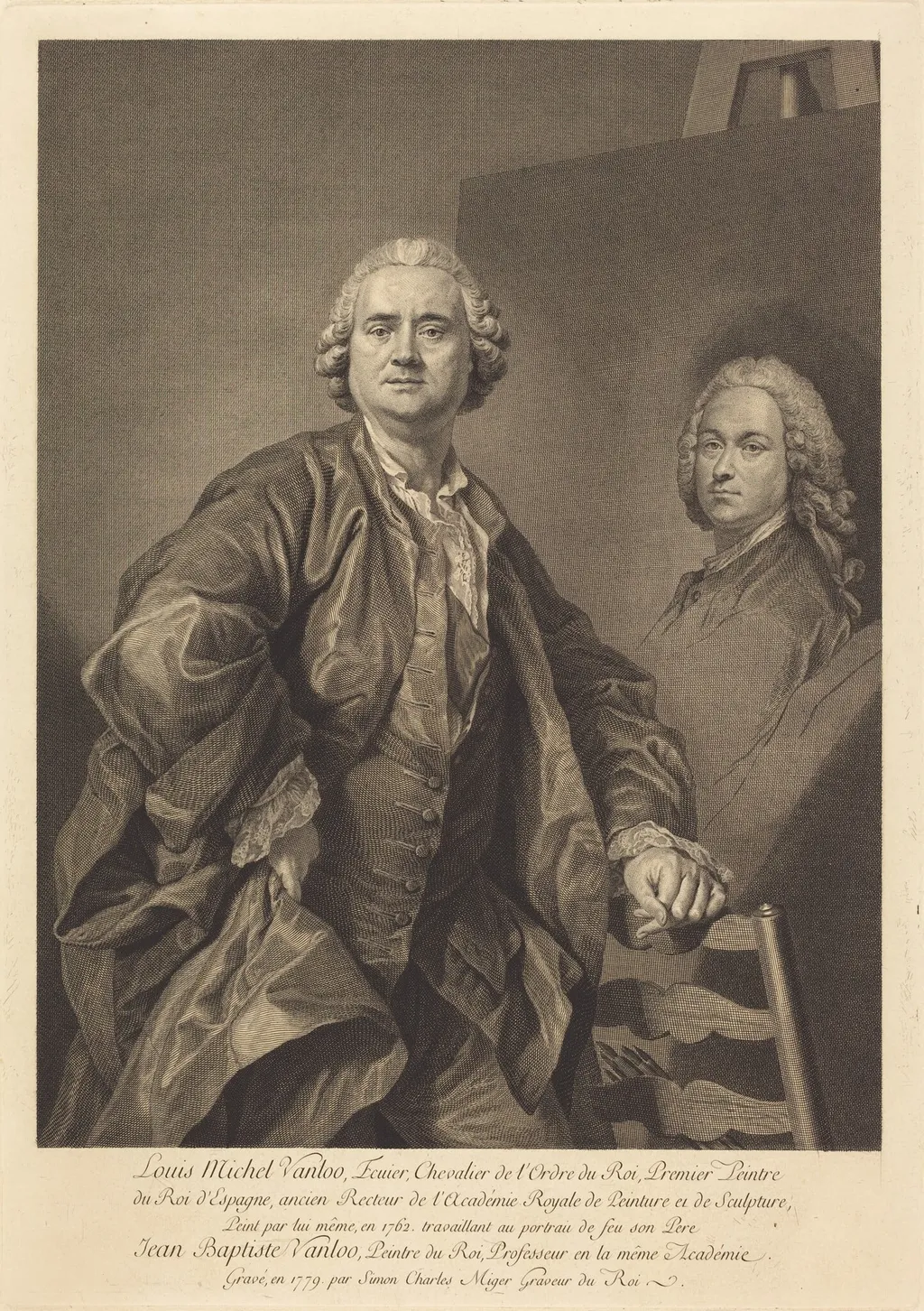 Louis Michel Vanloo, by Simon Charles Miger, ink, 1779
