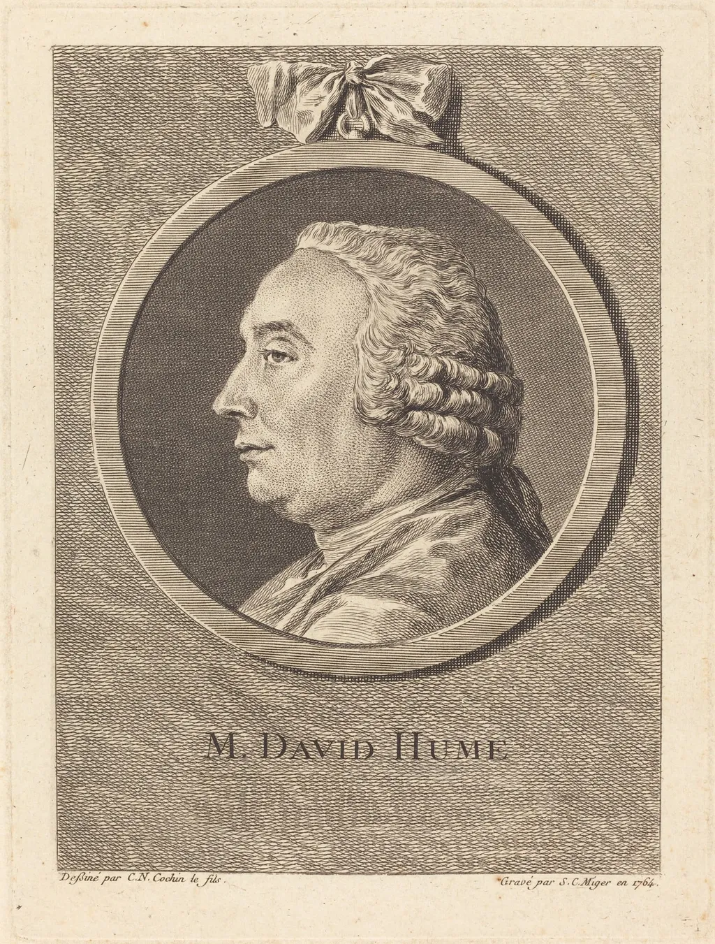 M. David Hume, by Simon Charles Miger, ink, 1764