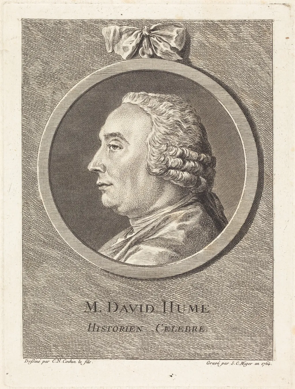M. David Hume, by Simon Charles Miger, ink, 1764