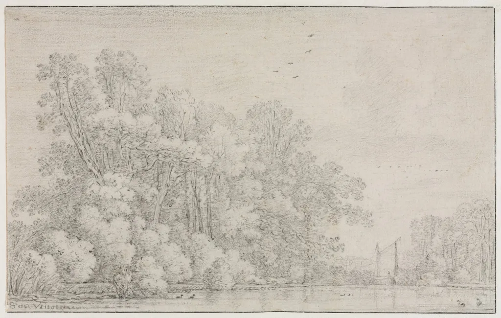 River Landscape, by Simon de Vlieger, 1650