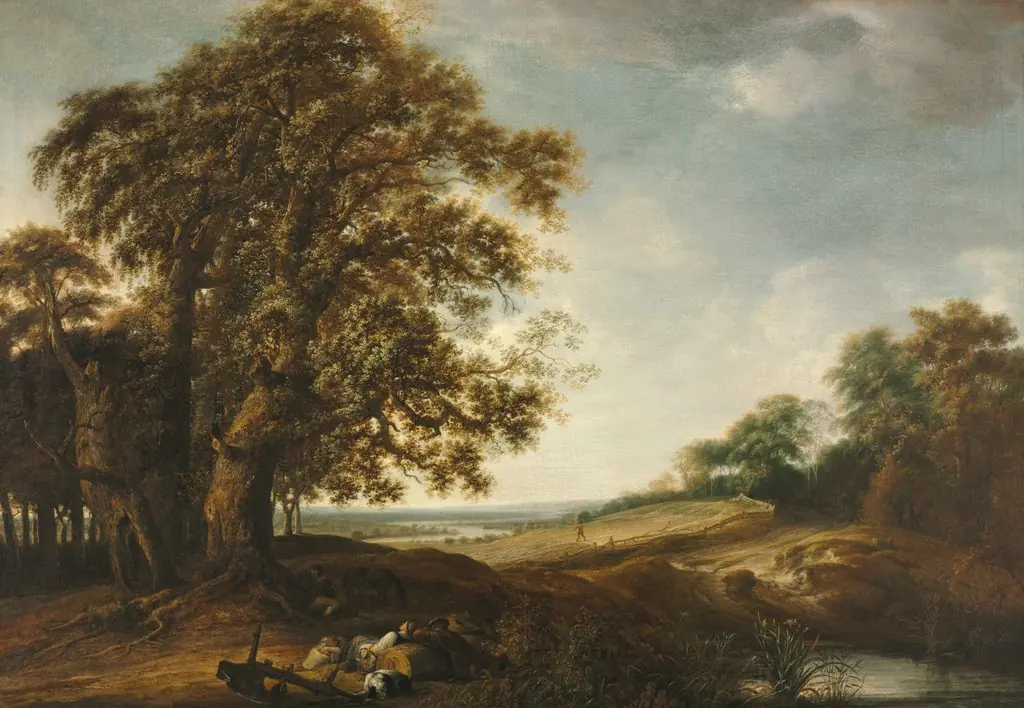 Sleeping Peasants near Fields (Parable of the Weeds), by Simon de Vlieger
