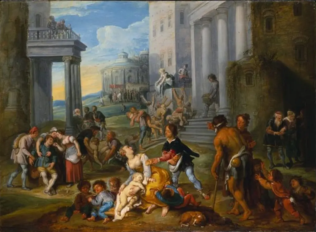 The seven works of mercy, by Simon de Vos