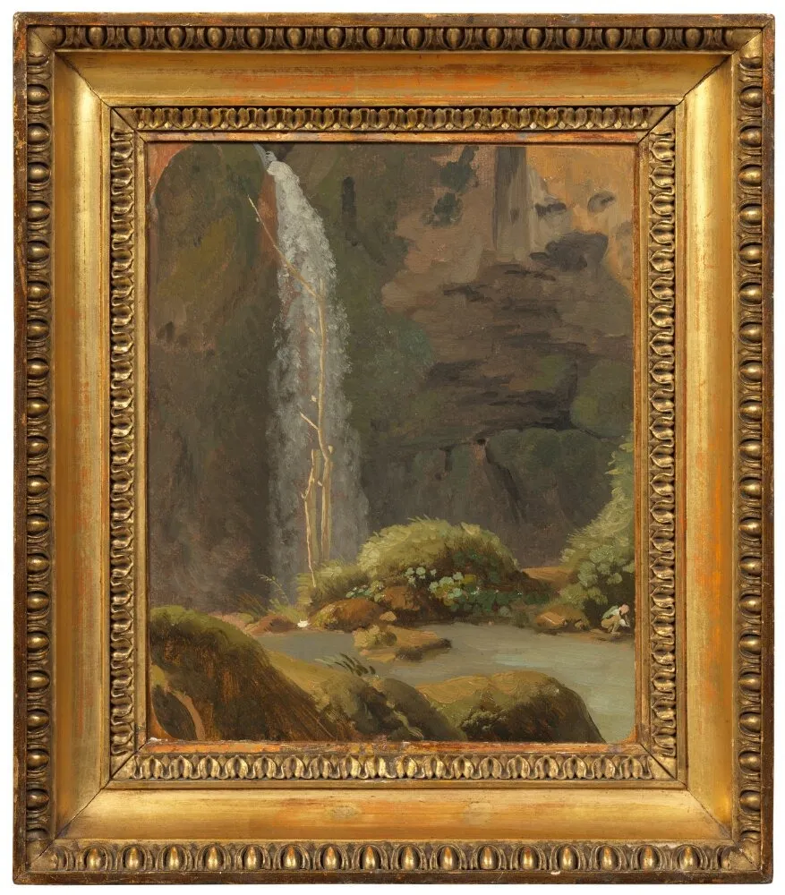 The Waterfall in Neptune’s Grotto at Tivoli, by Simon Denis, unspecified, 1796